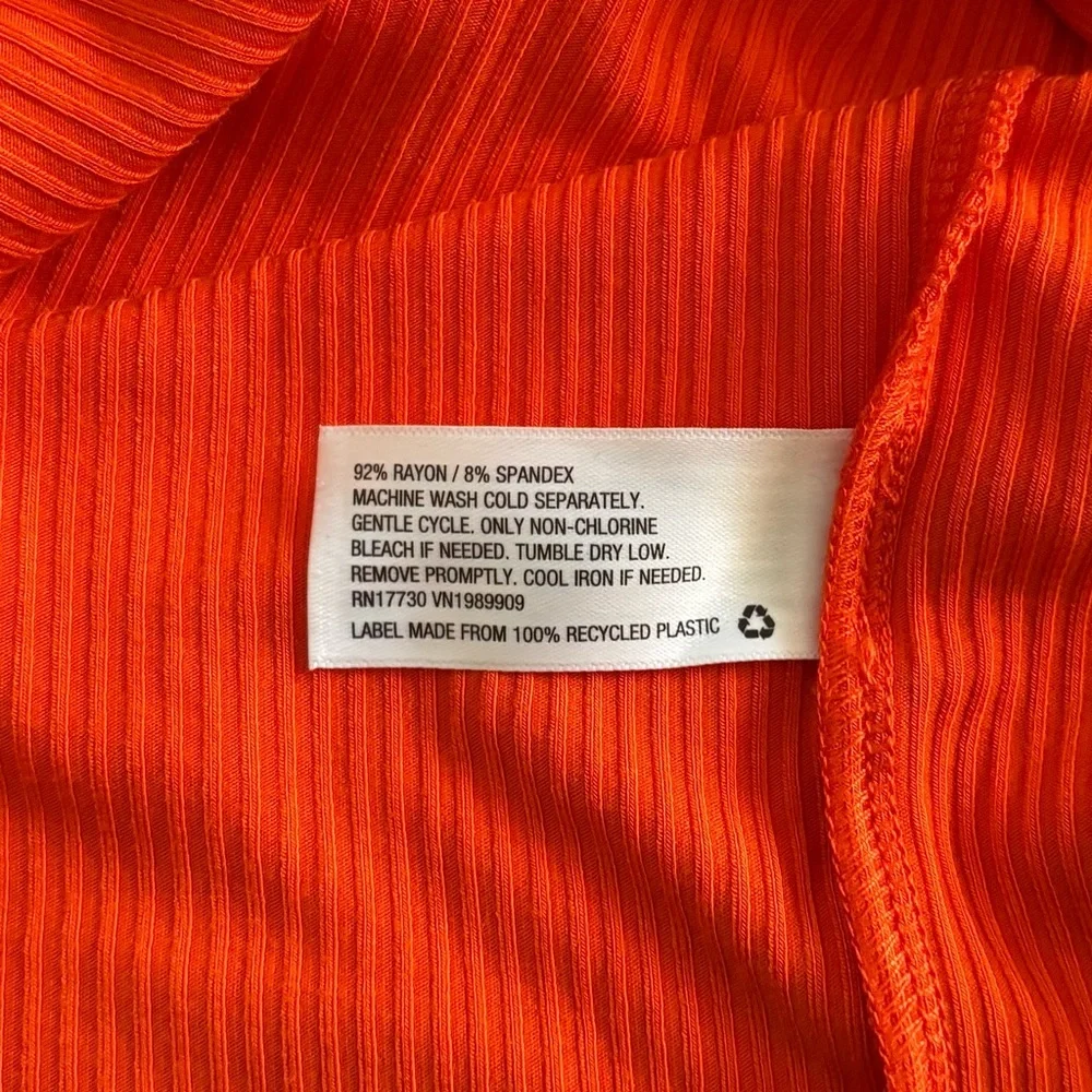 NWT Future Collective Red Orange Midi Dress Open Back Cutout XL 1X Casual - Picture 9 of 10